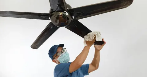Regular ceiling fan maintenance ensuring strong airflow during sport hall events.
