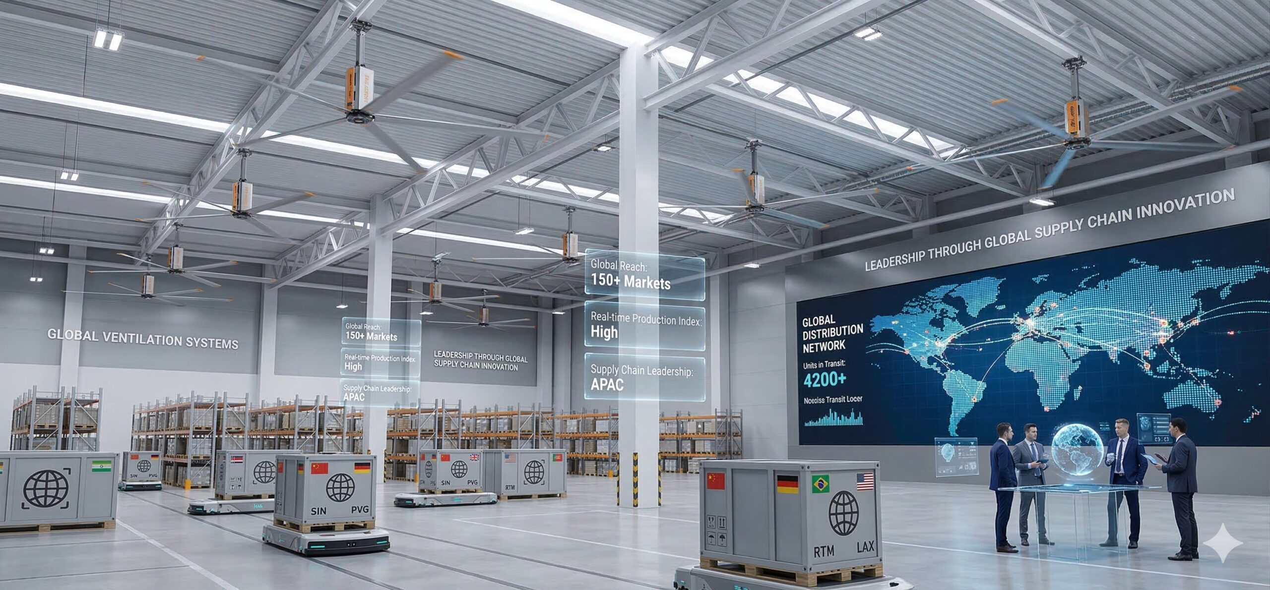 HVLS fan in a large warehouse