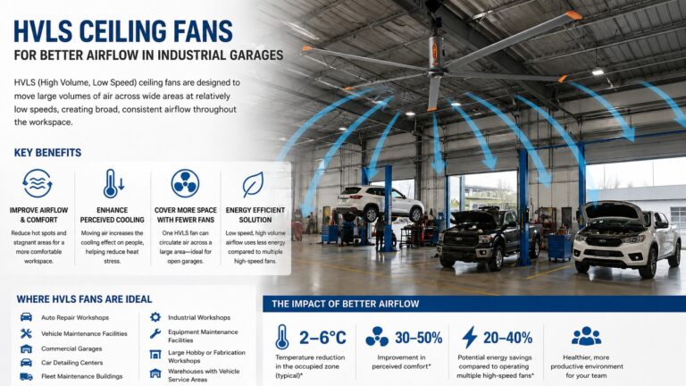 Why Industrial Garages Need Hvls Ceiling Fans For Better Airflow 0001 - RTFANS