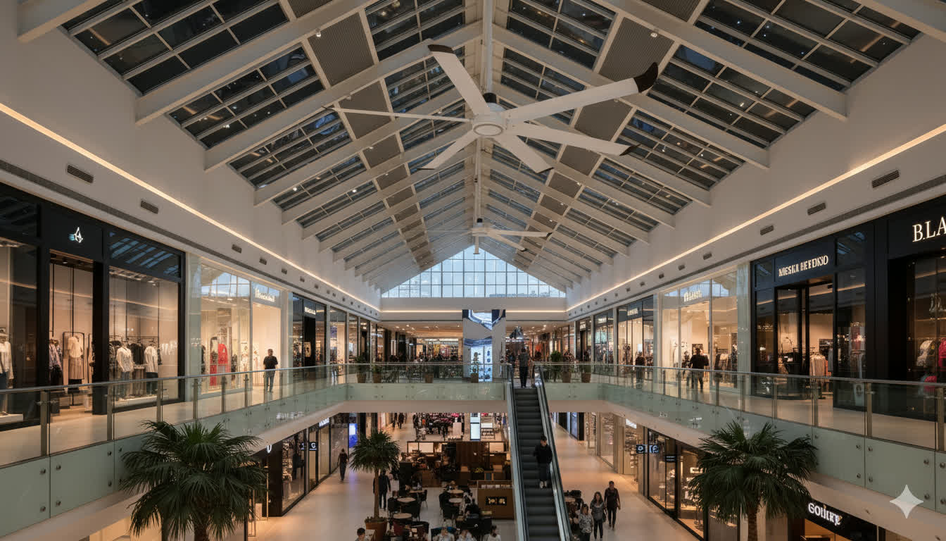 How Ceiling Fans Improve Safety and Fire Preparedness in Large Shopping Centers