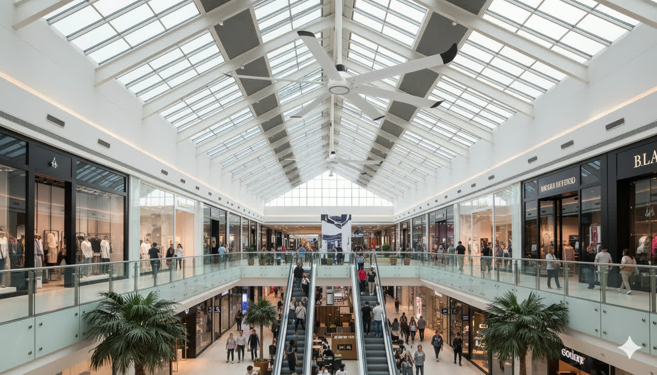 How Ceiling Fans Improve Safety and Fire Preparedness in Large Shopping Centers